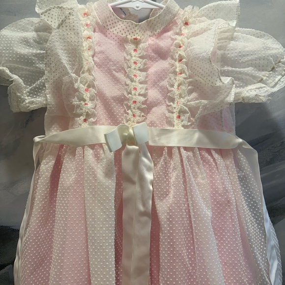 Pink & White Lace Dress w mini world vintage dress Provo, Utah Easter dress - Picture 3 of 7